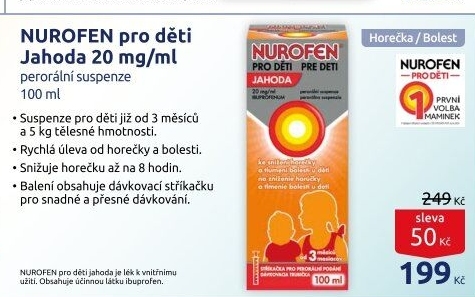 Sirup proti horečce a bolesti pro děti Nurofen