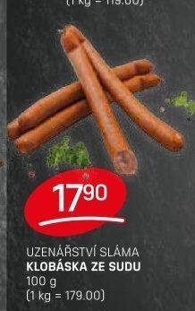 Klobása ze sudu Sláma