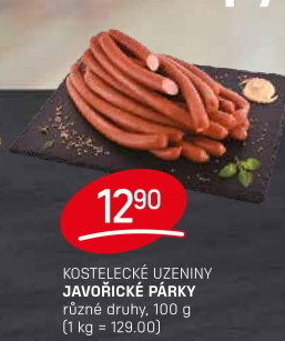 Párky javořické Kostelecké uzeniny