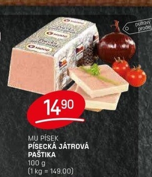 Paštika játrová písecká Maso uzeniny Písek