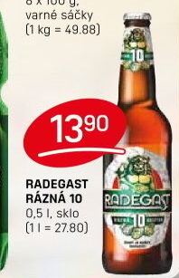 Pivo světlé výčepní Rázná 10° Radegast