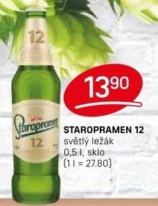 Pivo světlý ležák 12° Staropramen