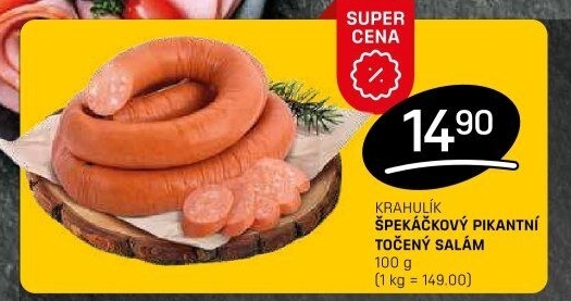 Salám špekáčkový pikantní točený Krahulík