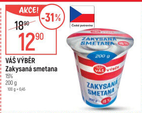Zakysaná smetana 15% Váš Výběr