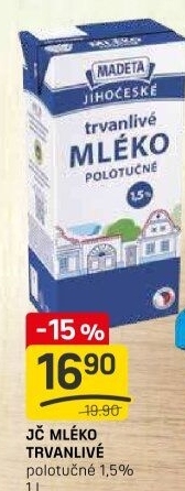 Mléko trvanlivé Jihočeské Madeta - 1,5% polotučné