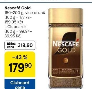 Instantní kávy Nescafé Gold