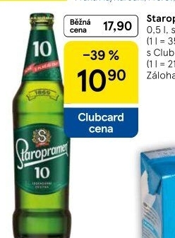 Pivo světlé výčepní 10° Staropramen
