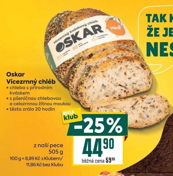 Chléb kváskový vícezrnný Oskar Minit