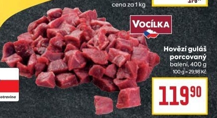 Hovězí maso na guláš Vocílka