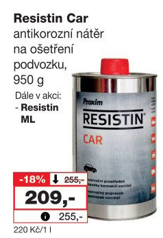 Antikorozní nátěr na ošetření podvozku Resistin Car Proxim