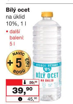Bílý ocet na úklid 10% Beohemija