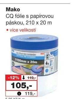 CQ fólie interierová s papírovou páskou Mako