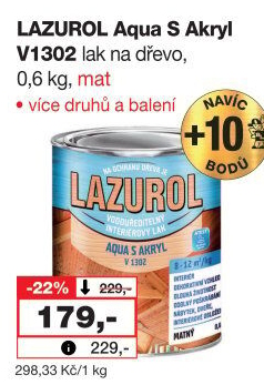 Lak na dřevo Aqua s akryl Mat Lazurol
