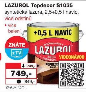 Lazura na dřevo Topdecor Lazurol
