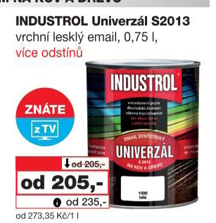 Nátěr na kov a dřevo Univerzál Industrol