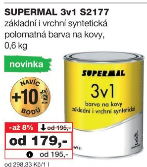 Základní i vrchní barva na kovy Supermal 3v1