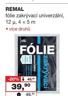 Zakrývací fólie Remal