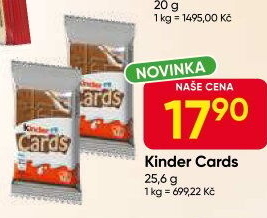 Sušenka s náplní Cards Kinder