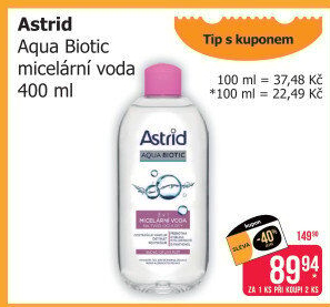 Micelární voda 3v1 Aqua Biotic Astrid