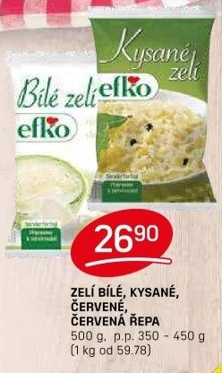 Zelí bílé kysané Efko