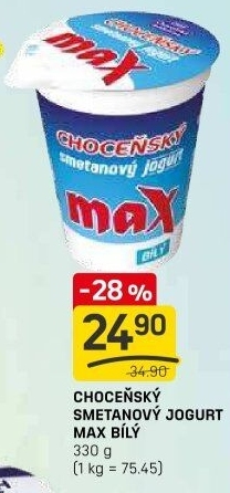 Jogurt smetanový max bílý Choceňský