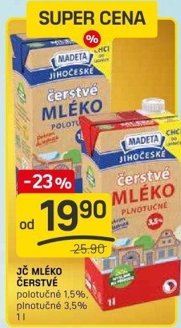 Mléko čerstvé Jihočeské Madeta