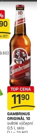 Pivo světlé výčepní Originál 10° Gambrinus