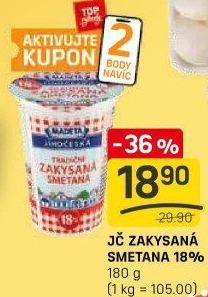 Smetana zakysaná Jihočeská Madeta 18%