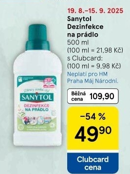 Dezinfekční čistič na prádlo Sanytol