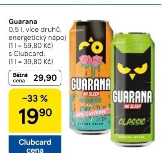 Energetický nápoj Guarana