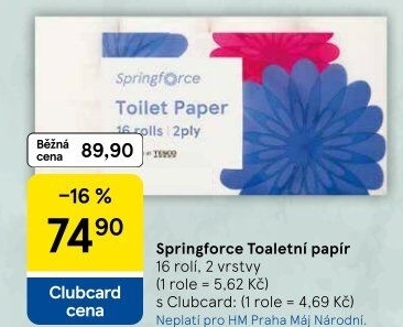 Toaletní papír 2vrstvý Springforce