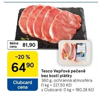 Vepřová pečeně bez kosti Tesco