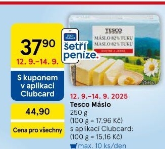 Máslo Tesco