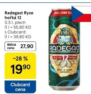 Pivo světlý ležák 12° Ryze hořká Radegast