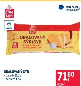Sýr obalovaný mražený Fine Life