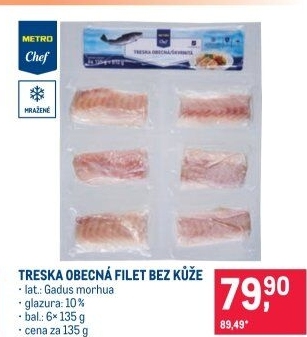 Treska obecná filety mražená Metro Chef