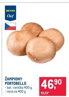 Žampiony Portobello Metro Chef