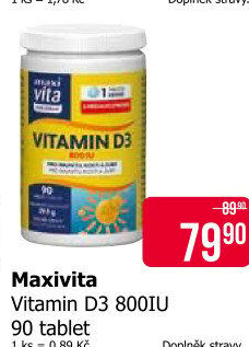 Doplněk stravy Vitamín D3 MaxiVita