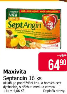 Pastilky proti nachlazení SeptAngin MaxiVita