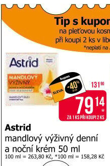 Pleťový krém výživný mandlový Astrid