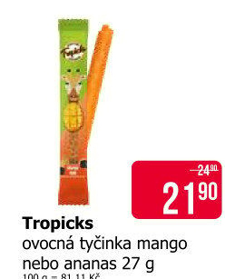 Tyčinka ovocná Tropicks