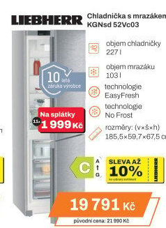 Kombinovaná chladnička Liebherr KGNsd 52Vc03