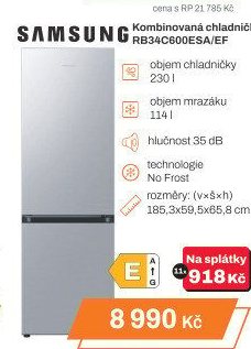 Kombinovaná chladnička Samsung RB34C600ESA/EF