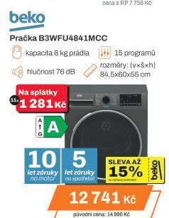 Pračka Beko B3WFU4841MCC
