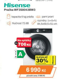 Pračka Hisense WF3S8043BW3