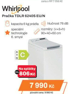 Pračka vrchem plněná Whirlpool TDLR 6240S EU/N