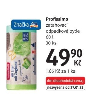 Zatahovací pytle na odpadky 60 l Profissimo