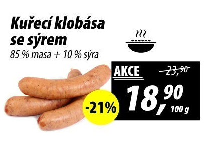 Kuřecí klobása se sýrem