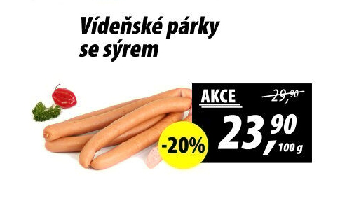 Párky vídeňské se sýrem