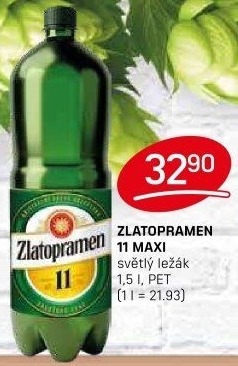 Pivo světlý ležák 11° Zlatopramen